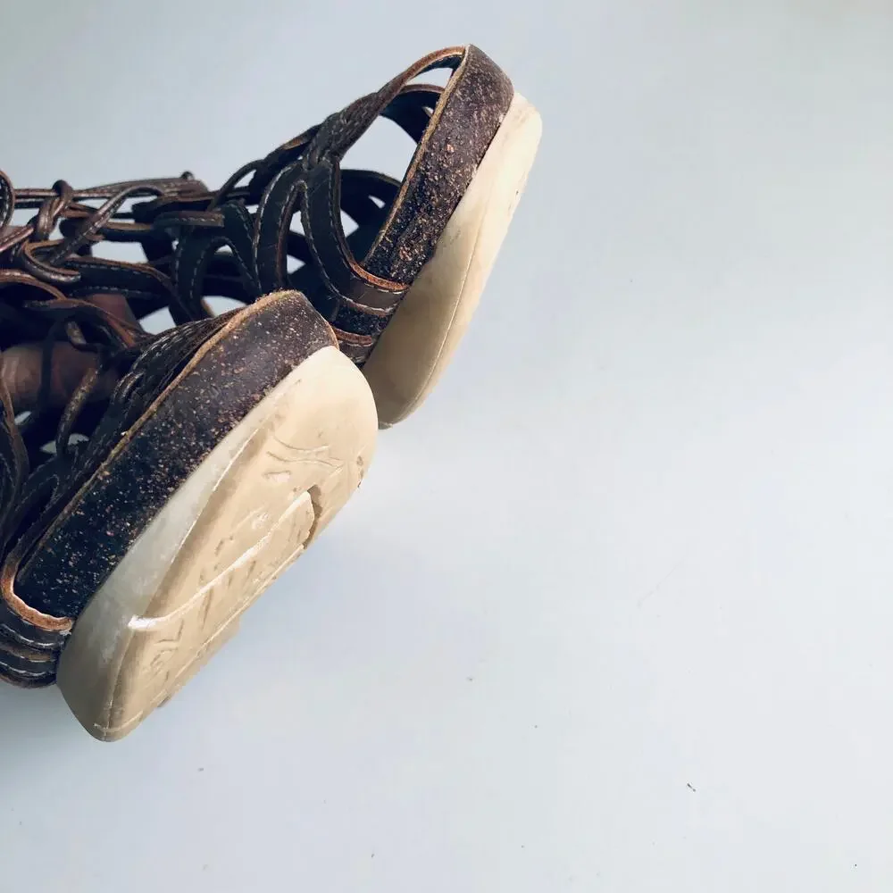 OTBT 'Nomadic'  Wedge Heel Comfort Sandal Women SZ 6 Strappy Metallic Gladiator